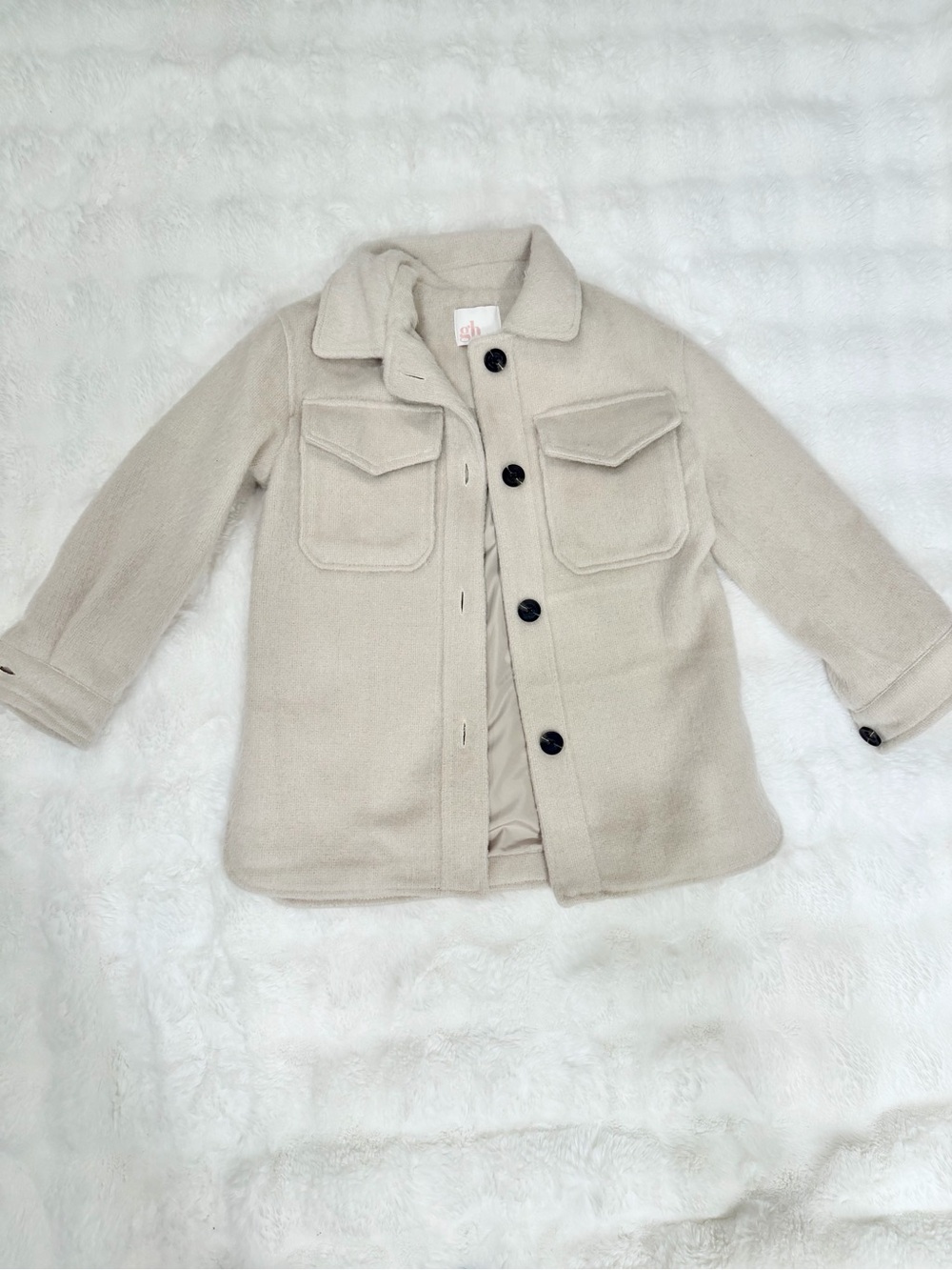 Gianni Bini Cream Button-Front Pea Coat for Kids